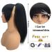 20 inch Long Yaki Straight Drawstring Ponytail with Bangs | Synthetic Kinky Straight Clip in Ponytail Extension for Black Women | Daily Use Hairpiece in 1B Color - Buy Online on GoSupps.com