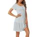 Irdcomps Women's Maternity Nursing Nightgown - Short Sleeve Labour Loungewear for Hospital | Button Down Breastfeeding & Pregnancy Nightdress - Grey, Size S - Buy Online on GoSupps.com