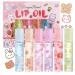 Clear Lip Gloss Sets For Teenage Girls 6 Pcs Flower-Flavored Lip Oil Lovely Gift No-Sticky Liquid Lipstick Long Lasting Lip Glow Balm Lip Care Natural Plant Formula