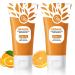 2PC Sheghy Orange Exfoliante Gel Scrub Skin Care Scrub Peeling Gel for Face and Body Deep Cleansing Moisturizing Facial Exfoliator gel Orange Gentle Exfoliating for Pore Cleansing and Tightening