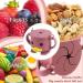 Non-Spill Silicone Baby Snack Cup with Lid - BPA-Free, Easy to Hold & Portable - Purplish Red - Buy Online on GoSupps.com