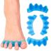 Toe Spacers(2 Pair) Gel Toe Separators to Correct Toes Bunion Corrector for Women Men Toe Spacer Hammer Toe Straightener Toe Stretcher Big Toe Separators (Blue)