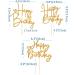 3PCS Happy Birthday Cake Topper - Gold Glitter Birthday Party Cake Decoration Supplies Birthday Photo Booth Props - Buy Online on GoSupps.com