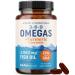 Omega 3 6 9 + Turmeric Curcumin Supplement | EPA & DHA Fish Oil + Turmeric Curcuma | Mobility Cognitive & Heart Health Support | Triple Omega with Curcumin Supplements | Non-GMO | 60 Softgels