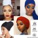 OAOLEER 5-Piece Stretch Jersey Turban Head Wrap Set - Soft & Breathable Urban Hair Scarf for Women in Various Solid Colors - Buy Online on GoSupps.com