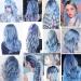 MQY Color 9PCs 21 Hair Accessories | Clip-in Colored Hair Extensions for Girls & Women - Haze Blue Highlights - Buy Online on GoSupps.com