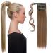 S -noilite clip in Extensions Hair Part braid ponytail smooth hair extension Real naturally art hair like real hair wrap on ponytail various colors 58cm - light brown & ashblond
