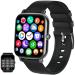 1.7'' Phone Smart Watch Answer/Make Calls, Fitness Watch with AI Control Call/Text, Android Smart Watch for iphone Compatible, Full Touch Smartwatch for Women Men, Heart Rate/Sleep Monitor Watch black