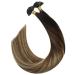 Ugeat Real Hair Extensions: Dark Brown to Light Brown Balayage U-Tip Extensions 60 cm 24 Inch Keratin Bond 50 Pieces - Buy Online on GoSupps.com