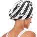 Black & White Striped Dog Pattern Quick Dry Hair Cap Set | Super Absorbent Towel & Button Headband | Soft Comfortable 2-Piece | International Shipping - Buy Online on GoSupps.com