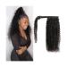 Ponytail Hair Extension Kinky Curly Ponytail Extension 10-24Inch Brazilian Human Hair Wrap Around Ponytail Hairpieces Clip In Afro Curly Remy Hair Extension for Black Women Ponytail Hairpiece (Size : 20inches 100g