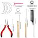 Hair Extension Tools Kit: 600 Silicone Micro Rings, Pliers, Hooks, Needles, Clips, Comb, Rubber Bands - Buy Online on GoSupps.com