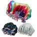 FRCOLOR 3pcs Elastic Double-layer Shower Cap Satin Hair Cap Satin Bonnet Hair Shower Cap Water Proof Shower Caps for Women Silk Cap Dry Hair Hats Shower Caps for Lady Breathable Hair Caps