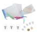 40PCS Exfoliating Soap Mesh Saver Pouch Bag and 3 PCS Transparent Hook and 5 PCS Transparent Spring Cord Plastic Lock for Shower Face Washing Easy to Bubble and Store Small Soap