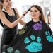 Waterproof Barber Cape - Colorful Dog's Paw & Cheetah Haircut Bib for Men & Women | Unisex Hair Cutting Cape - Buy Online on GoSupps.com