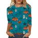 Halloween Costumes Quarter Sleeve Holiday Printed Basic Top Blue Small - Buy Online on GoSupps.com