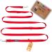 Kuri Pai 3m dog leash for medium -sized dogs comfortable and comfortable Kleine leash overhanging leash double linen sustainable from bamboo |M (2.0cm wide) - red M (280cm x 2.0cm) - (medium -sized dogs) red