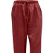 Womens Flowy Wide Leg Cotton Linen Palazzo Pants in Wine | Elastic Waist Retro Floral Trousers - Buy Online on GoSupps.com