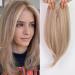 EMMOR 14 Inch Light Honey Blonde & Bleach Blonde Mixed Hair Toppers for Women Synthetic Hair Toppers Hair Pieces Swiss Base with 3 Clips in Wiglets Toppers for Women with Thinning Hair Hair Loss Light Honey Blonde & Bleach Blonde Mixed 14 Inch
