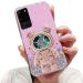 Tivenfezk Nadoli for Samsung Galaxy S20 Ultra Treisand B r Astronaut Hidden Stand Shell caricature glitter astronaut stand soft silicone bling cell phone case transparent protective cover samsung galaxy s20 ultra pink pink