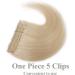14" Clip in Hair Extension Human Hair One Piece THICK #60 Platinum Blonde (75g) - Buy Online on GoSupps.com