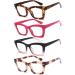 Shop 4 Pack Oprah Style Reading Glasses for Women | Blue Light Blocking Oversized Square Readers | Spring Hinge | International Shipping - Buy Online on GoSupps.com