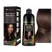 Natural Plant Extract Formula - Hair Dye Shampoo Hassle-free 30-Minute Hair Coloring He Shou Wu Ce Bai Ye & Ginger Infused Nourishing Hair Dye with Fragrant Aroma (Dark Brown 500ml) Dark Brown 1 count (Pack of 1)