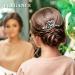 Wedding Hair Comb Sparkly Crystal Green Silver Bridal Hair Accessories for Women Prom Flower Leaf Hair Pieces Bling Pearl Diamante Clip Headpiece for Bride Bridesmaid Girls Wedding Guest - Buy Online on GoSupps.com