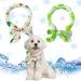 Cooling bandana for dogs cooling ice cream collar for dogs pet cooling cloth breathable dog cooling collar 2 PCs cat bandana Ice collar for cats dogs camping in summer (green+white)