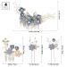 NUOBESTY 4pcs Blue Wedding Bridal Hair Comb Set - Handmade Rhinestone Headpieces & Accessories - Buy Online on GoSupps.com