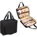 Portable Craft Kits Storage Bag Cross Stitch Starter Kits Bag Embroidery Project Bag Embroidery Tool Storage Tote Bag with Multifunctional Pockets, Bag Only (Black)