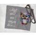 Color Wuselei glasses cleaning cloth owl gray now I get a lot of optician quality 15x18 cm funny funny printed funny microfiber cloth