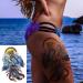 Oottati Waterproof Fake Temporary Tattoos Stickers - 2 Sheets Blue Phoenix Feather Design for Men and Women - Buy Online on GoSupps.com