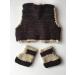 Pinbo Newborn Baby Photography Prop Crochet Knitted Cowboy Vest Shoes in Coffee - Adorable Infant Photo Shoot Outfit - Buy Online on GoSupps.com