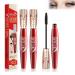 Yaquina Super Long 4d Mascara Yankina Super Long 4d Mascara Yanquina Super Long Mascara Yaquina Super Long Luxurious Mascara Stereo Lengthening Mascara 4d Silk Fiber Lash Mascara Black Waterproof (2PCS)