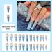 Runrayay Blue Long Artificial Nails with Nail Stone | French Butterfly Press-On Coffin Acrylic Tips for Women | 24-Piece Set - Buy Online on GoSupps.com