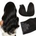 Doores clip in extensions real hair natural black 50cm 20 inch 7 pieces 110g remy human clips in hair extension real hair extensions seamless natural real hair extensions seamless-50cm-11110g 1b natural black and seamless
