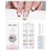 French Tip Flower Gel Nail Strips KALEFUL Semi Cured Gel Nail Stickers Nail Art Decoration Design Supplies Flower French Tip