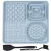 Lick mat dog licking mat dog with silicone spatula and brush cat feed pad slow feeder dog leak mat for dog swimming fur care & claw care lick mat cat bpa-free blue