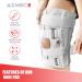 Orthopedic Knee Immobilizer - Adjustable Tri-Panel Straight Leg Brace for Men Women & Teens - Lightweight 12" Knee Splint - Universal Fit - White - Buy Online on GoSupps.com