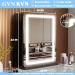 Gvnkvn 18 x 22 Vanity Mirror with Lights | LED Makeup Mirror, Dimmable & Smart Touch, 3 Colors, Lighted Black Mirror - 18W x 22L - Buy Online on GoSupps.com