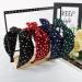 Blessing 4pk Wide Headband Hair Ties - Vintage Rockabilly Dots Hair Accessories for Women & Girls in Red Black Blue & Dark Green - Buy Online on GoSupps.com