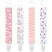 Yoofoss Pacifier Clips 4 Pack Baby Pacifier Holder for Girls Plastic Teething Clip Universal Holder Leash for Pacifiers Teething Toy and Soothie