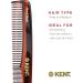 Kent Brushes Handmade Combs Range 3T Medium Size Coarse and Fine Comb for Women Amber 165mm - Buy Online on GoSupps.com