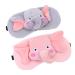DOITOOL 2Pcs SleepMask Eyemask Flannel Elephant Sleeping Aid Blindfold Soft Eye Cover Blackout Eye Pillow Eye Shade Protector Patches for Women Men Pink Grey