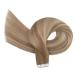 Ugeat Real Hair Tape Extensions - Light Brown & Beige Blonde Balayage - 20 Pieces 30 cm #9A/60/9A - Premium Quality - Buy Online on GoSupps.com