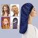 2PCS Long Satin Bonnet Sleep Cap Set - Black+Gold | Soft Elastic Band | Bonnet for Braids, Dreadlocks, Curly Hair | Silky Sleeping Cap for Long Hair - Buy Online on GoSupps.com
