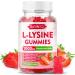 L-Lysine 1000mg Gummies Lysine Supplement for Adults & Kids Essential Amino Acid Supplement for Oral & Lips Health Boost Immune & Calcium & Collagen Sugar-Free Strawberry Flavor 60 Count 60 Count (Pack of 1)