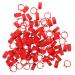 Amosfun 100 Pcs Pigeon Anklet Plastic Ducks Pigeons Ring Bands Pigeon Identification Ring Chick Baby Amulet 1.3X1.3CM Red