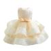 Miipat Baby Girl Dress Tulle Sequin Sleeveless Princess Toddler Girl Party Dresses Formal Flower Girls Birthday Wedding Pageant Dress 4-5 Years Champagne